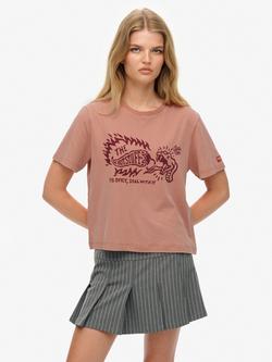 Superdry Roadside Trade Relaxed T-Shirt, Ash Rose