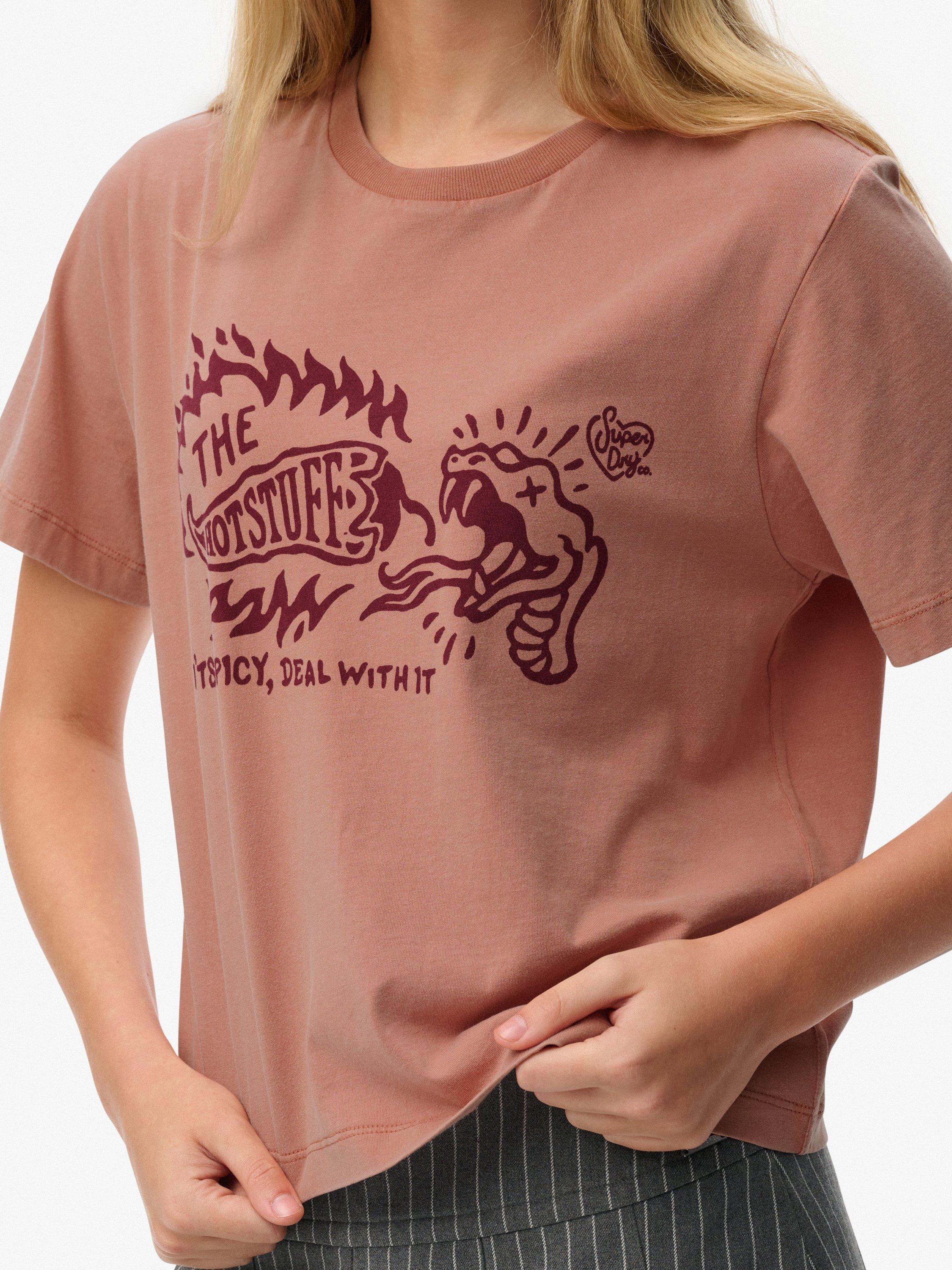 Product image 4 of 6, which shows Superdry Roadside Trade Relaxed T-Shirt, Ash Rose, 6
