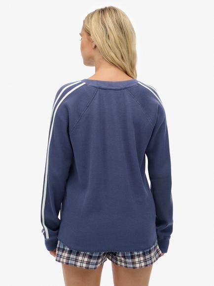 Superdry Athletic Essentials Graphic Long Sleeve Top - view 2, Mariner Navy