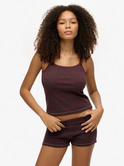 Superdry Athletic Essentials Stripe Cami Top, Red