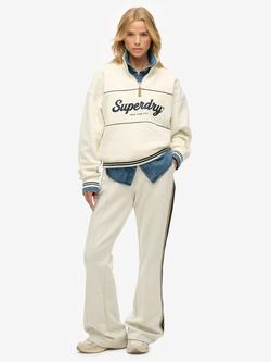 Superdry Studios Stripe Straight Joggers, Off White, Off White