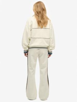 Superdry Studios Stripe Straight Joggers, Off White - view 2, Off White