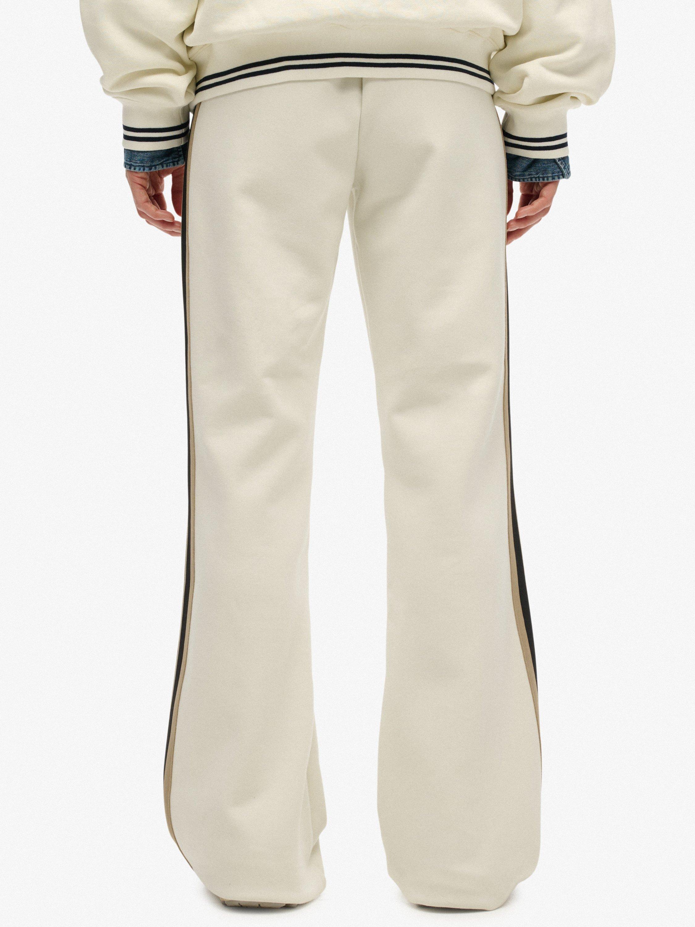 Product image 4 of 7, which shows Superdry Studios Stripe Straight Joggers, Off White, 14