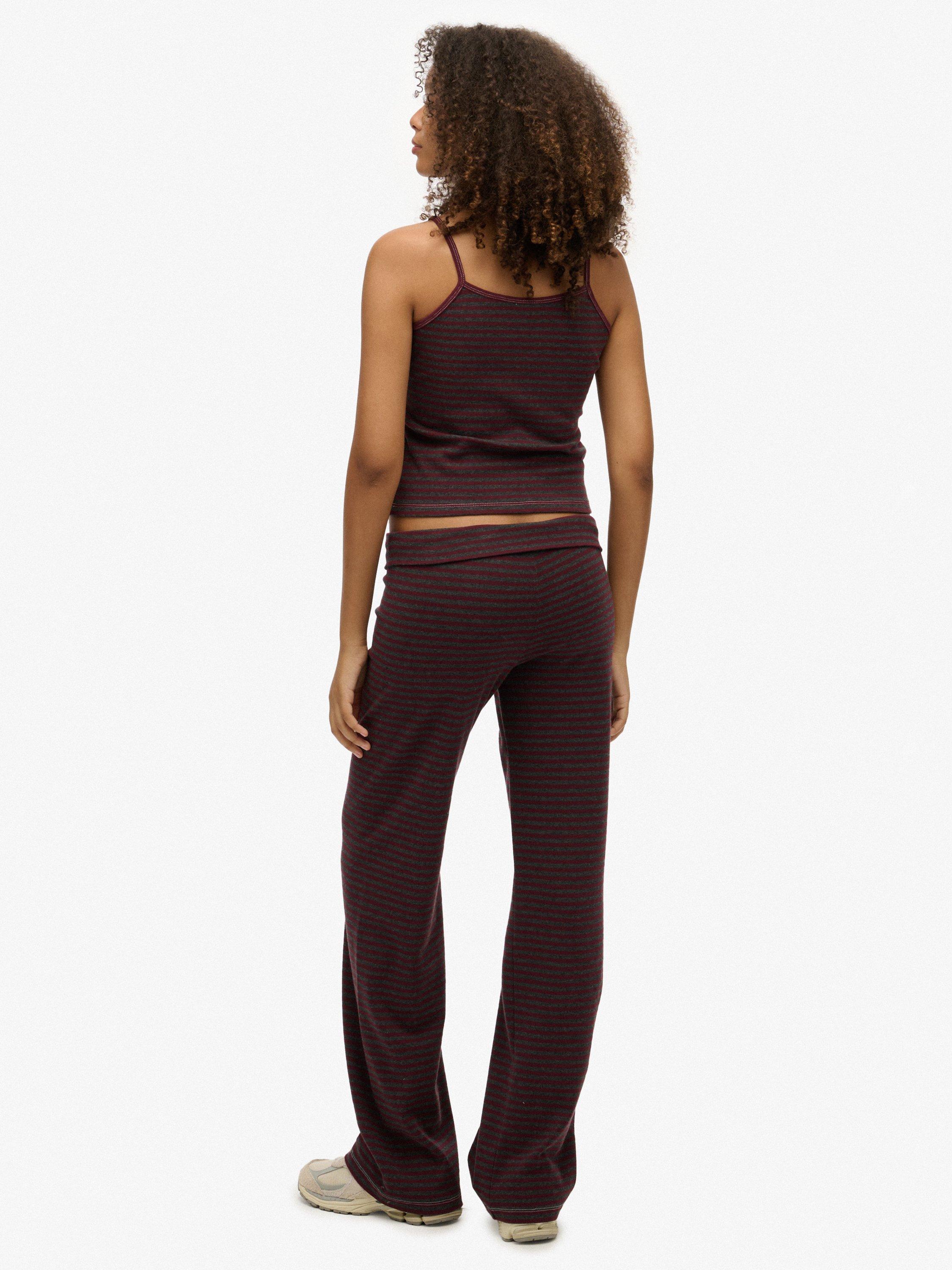 Product image 2 of 6, which shows Superdry Athletic Essentials Fold Over Joggers, Port/Charcoal, 6