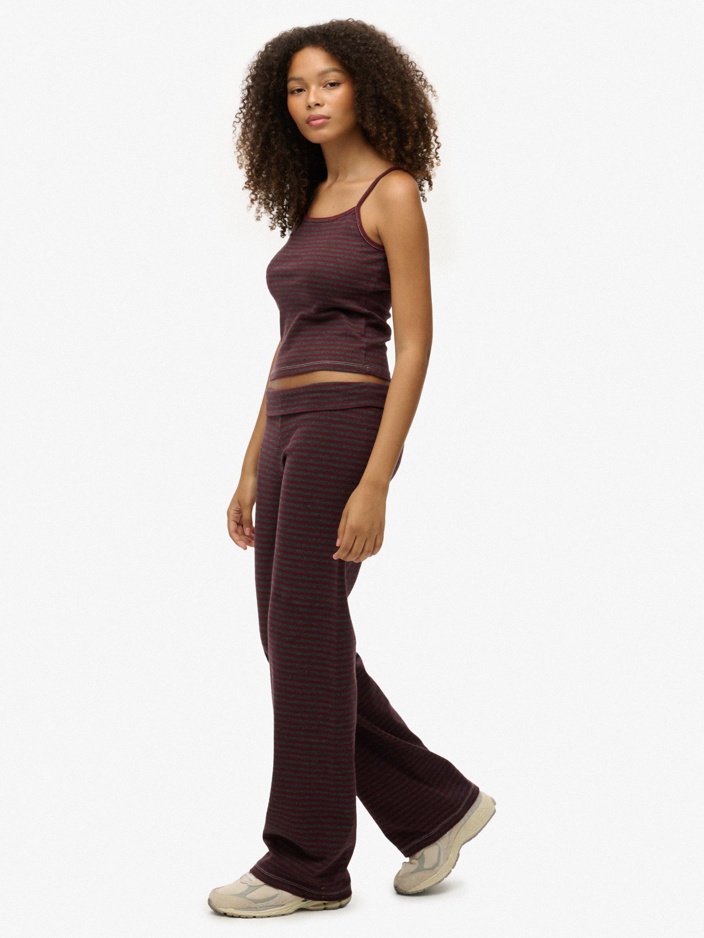 Product image 3 of 6, which shows Superdry Athletic Essentials Fold Over Joggers, Port/Charcoal, 6