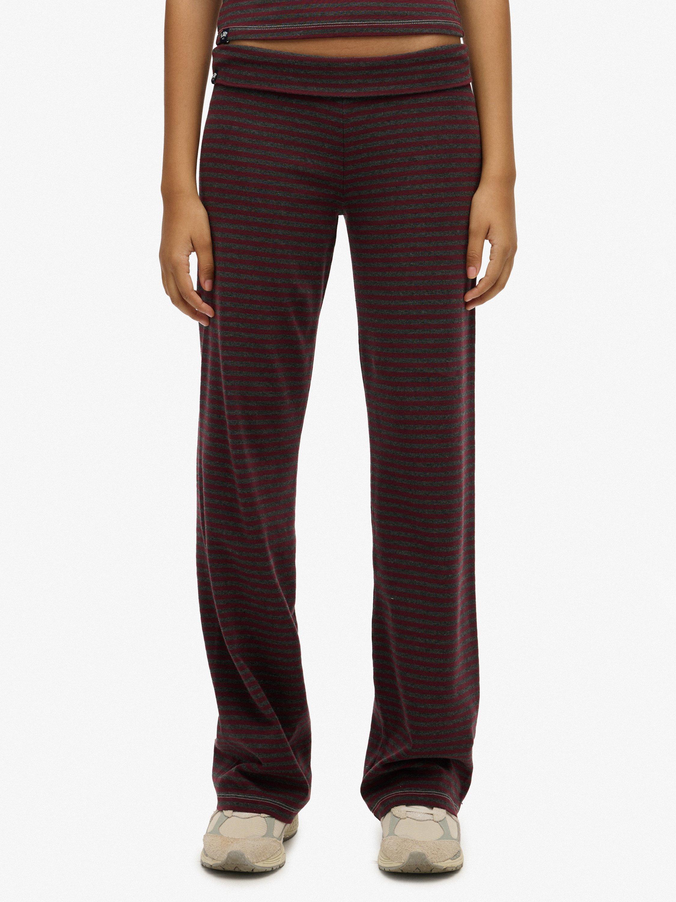 Product image 4 of 6, which shows Superdry Athletic Essentials Fold Over Joggers, Port/Charcoal, 6