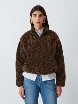Levi's Gemma Sherpa 1/4 Zip Fleece, Brown Multi, Brown Multi