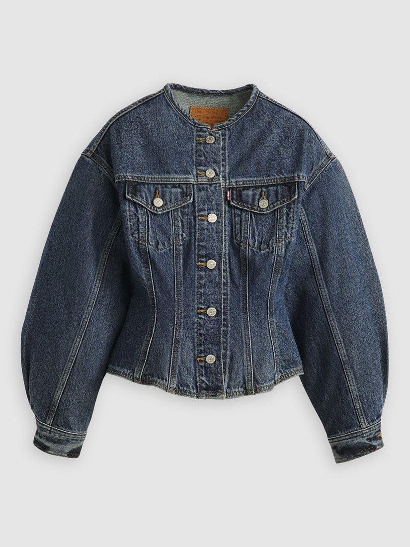 Product image 3 of 3, which shows Levi's Sculpted Trucker Denim Jacket, Wonderlust No Tack, XS