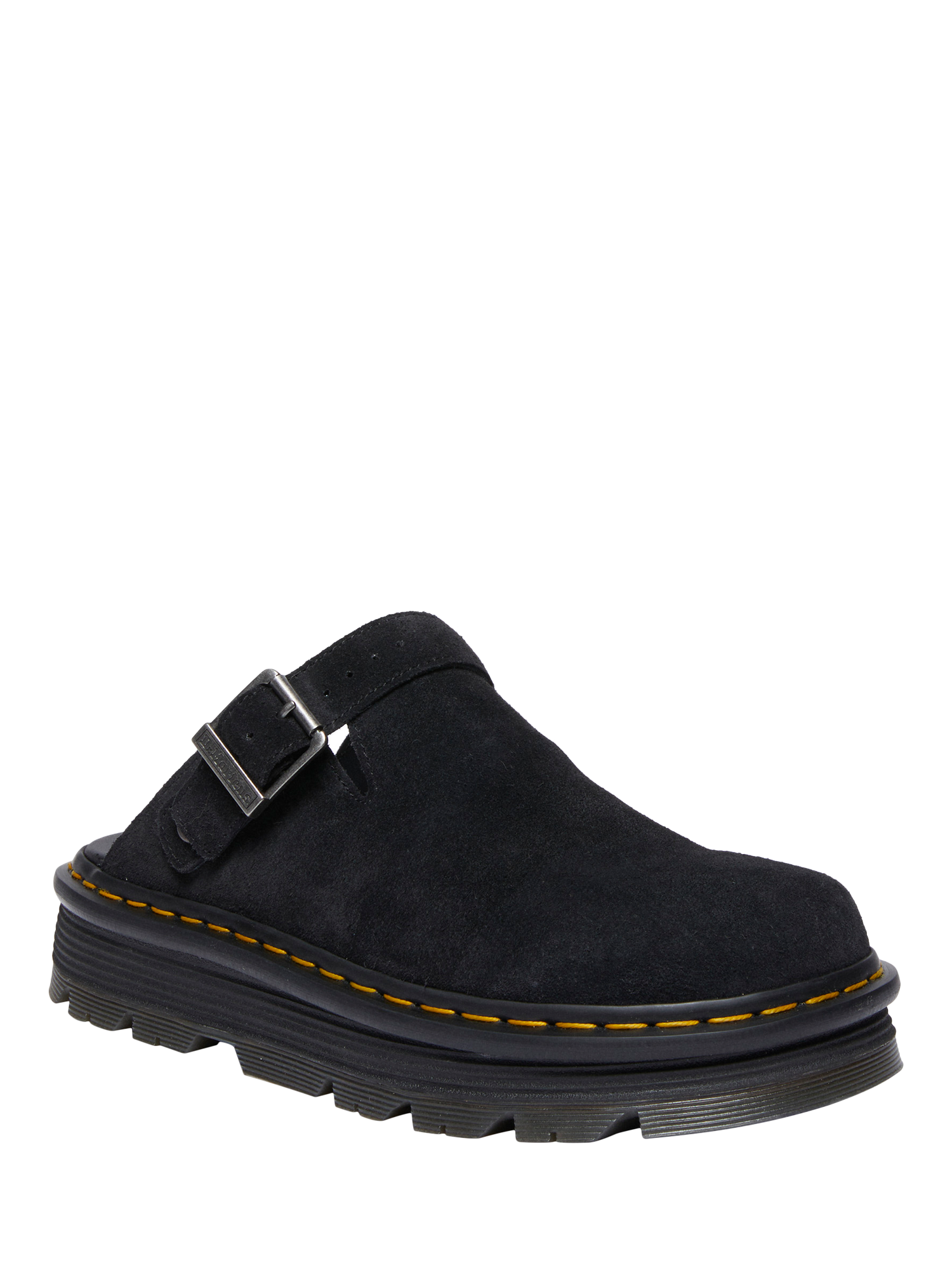 Product image 2 of 5, which shows Dr. Martens Zebzag Suede Mules, Black, 4