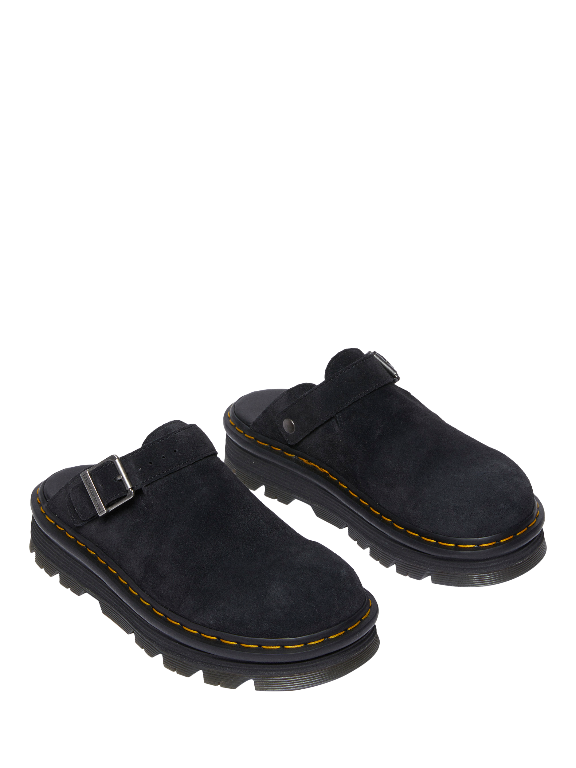 Product image 4 of 5, which shows Dr. Martens Zebzag Suede Mules, Black, 4