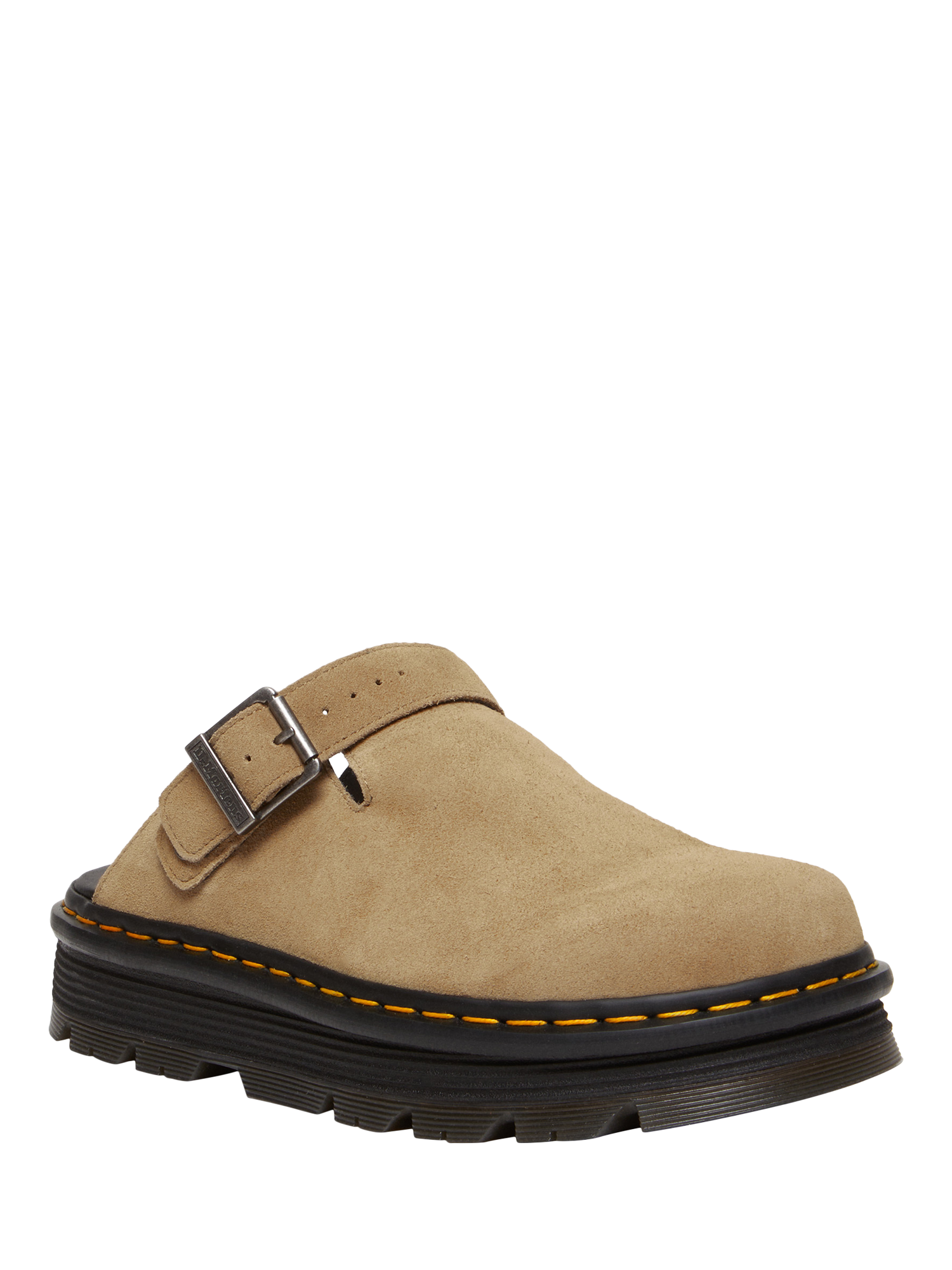 Product image 2 of 5, which shows Dr. Martens Zebzag Suede Mules, Tan, 4