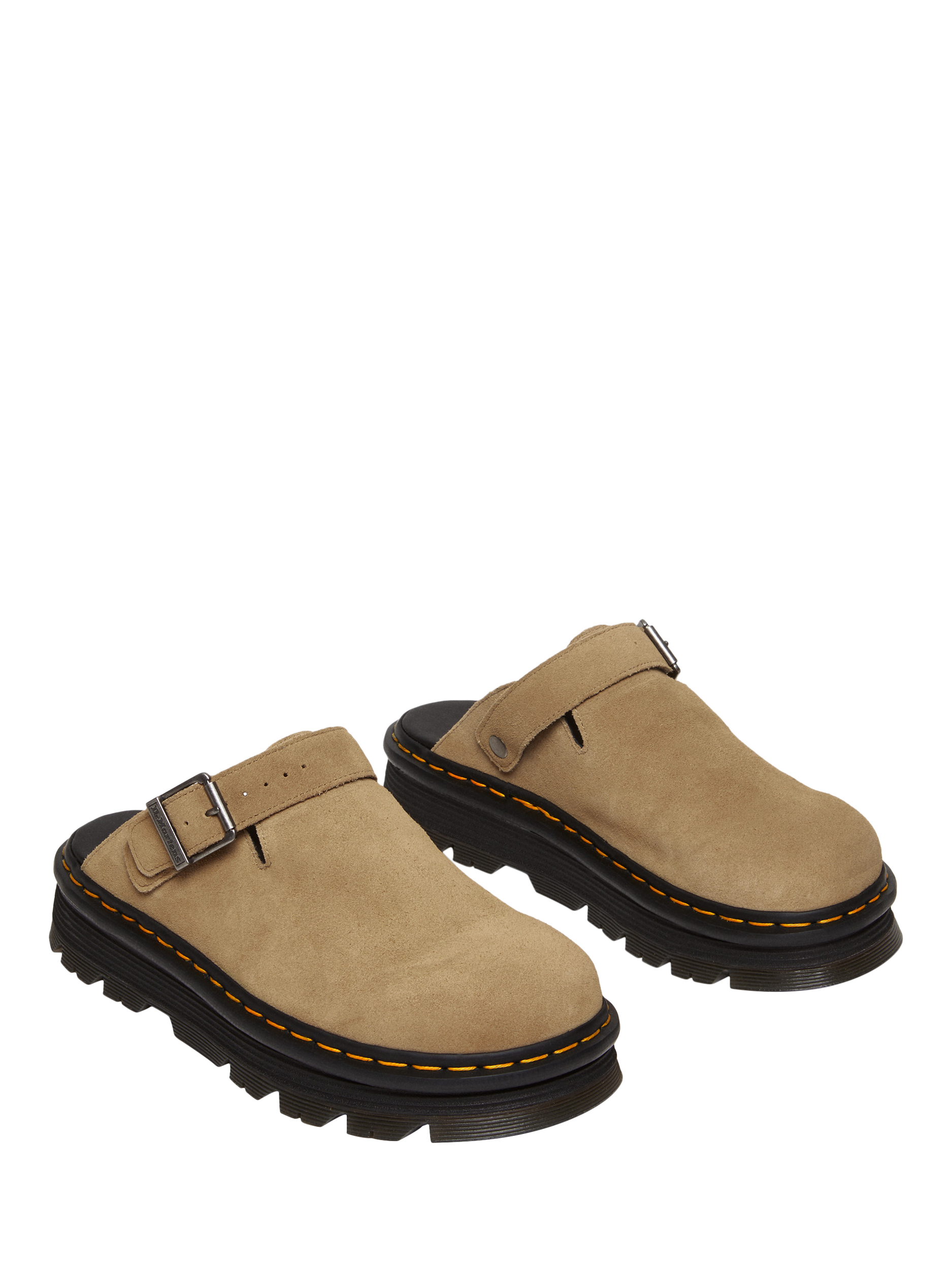 Product image 4 of 5, which shows Dr. Martens Zebzag Suede Mules, Tan, 4