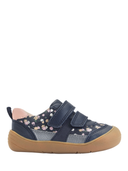 Start-Rite Kids' Duel Trainers, Navy/Floral, Navy/Floral