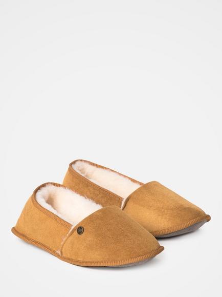 Celtic & Co. Venetian Sheepskin Ballerina Slippers - view 2, Spice