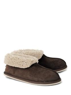 Celtic & Co. Sheepskin Soft Sole Bootee Slippers - view 2, Mocca / Cream