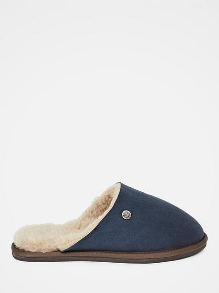 Celtic & Co. Turnback Sheepskin Mule Slippers, Blue Iris, Blue Iris