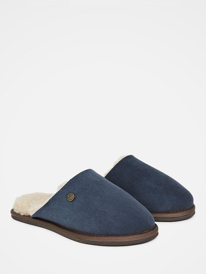 Product image 2 of 6, which shows Celtic & Co. Turnback Sheepskin Mule Slippers, Blue Iris, 3