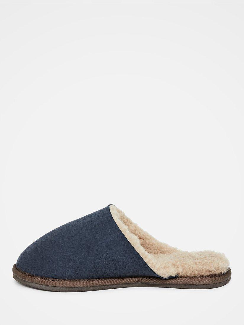 Product image 3 of 6, which shows Celtic & Co. Turnback Sheepskin Mule Slippers, Blue Iris, 3