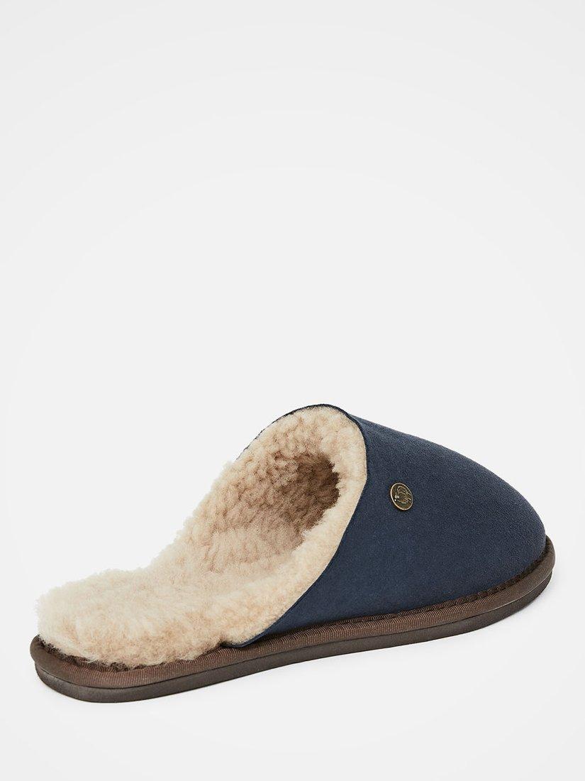 Product image 4 of 6, which shows Celtic & Co. Turnback Sheepskin Mule Slippers, Blue Iris, 3