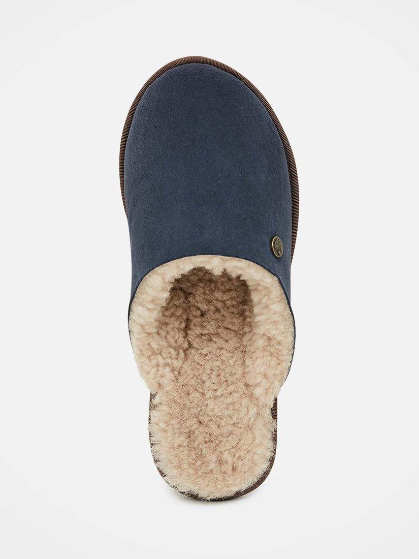 Product image 5 of 6, which shows Celtic & Co. Turnback Sheepskin Mule Slippers, Blue Iris, 3