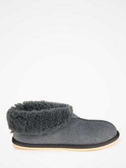 Celtic & Co. Sheepskin Soft Sole Bootee Slippers, Dark Grey