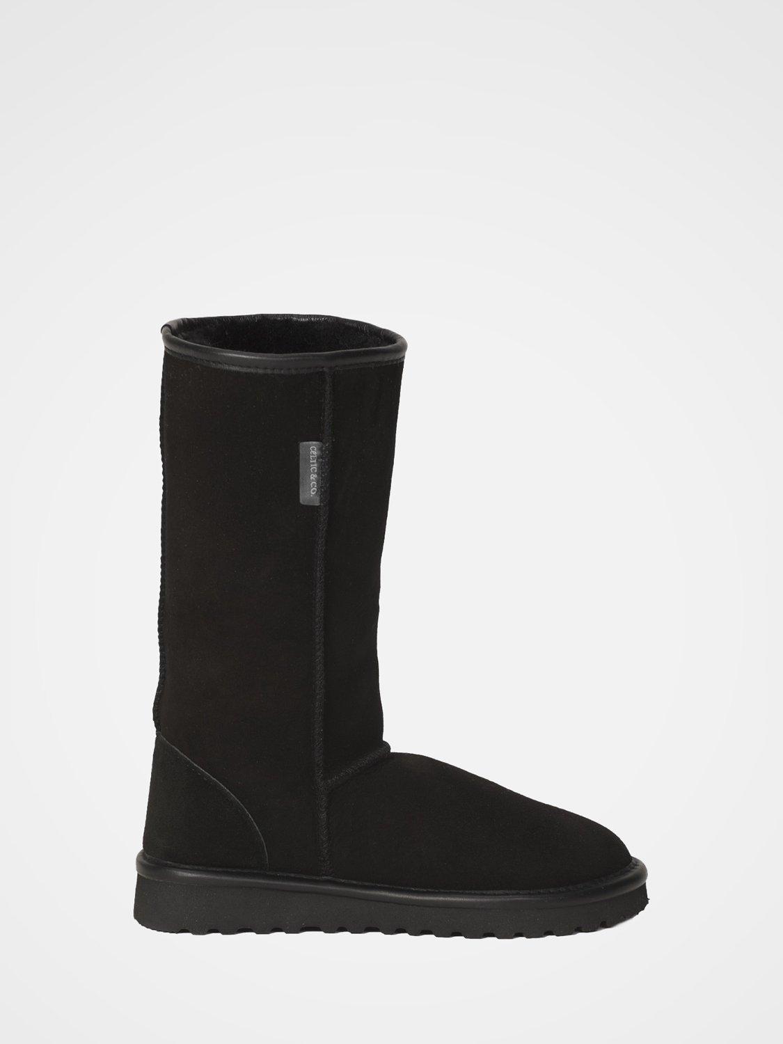 Product image 1 of 4, which shows Celtic & Co. Classic Sheepskin Calf Boots, Black, 3