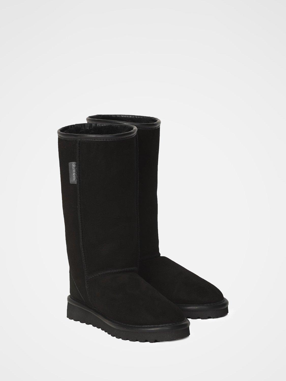 Product image 2 of 4, which shows Celtic & Co. Classic Sheepskin Calf Boots, Black, 3