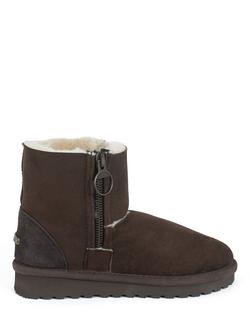 Celtic & Co. Aviator Sheepskin Shortie Ankle Boots, Mocca/Cream