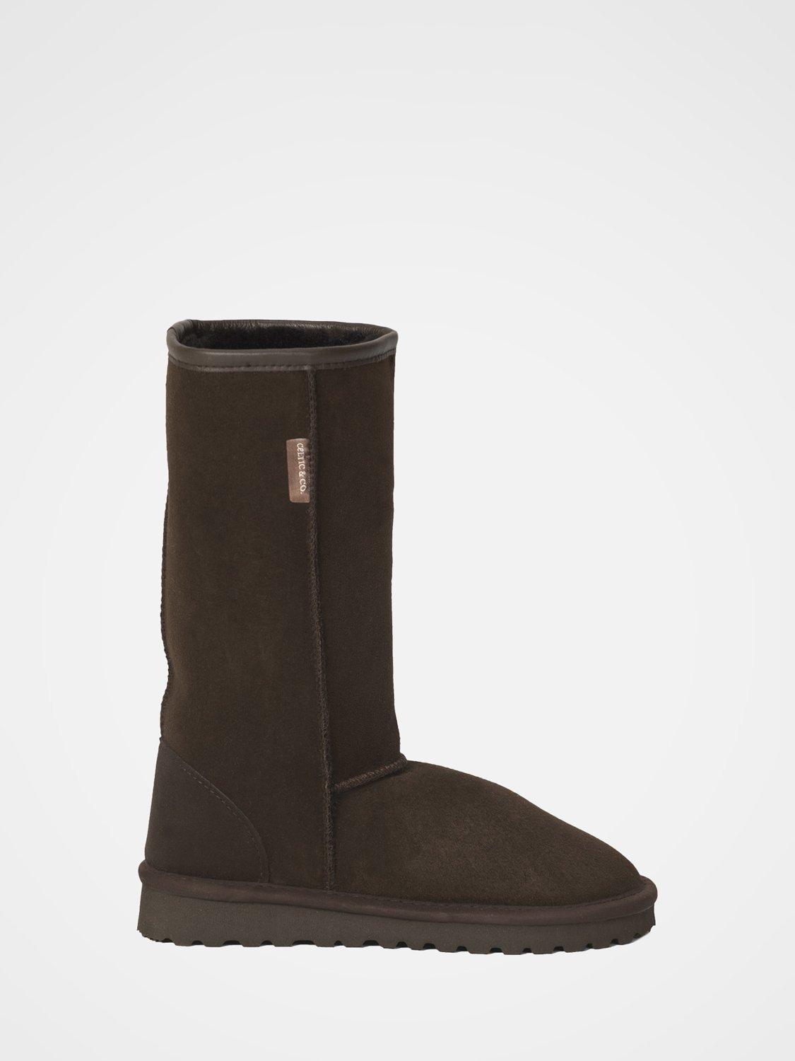 Product image 1 of 4, which shows Celtic & Co. Classic Sheepskin Calf Boots, Mocca, 3