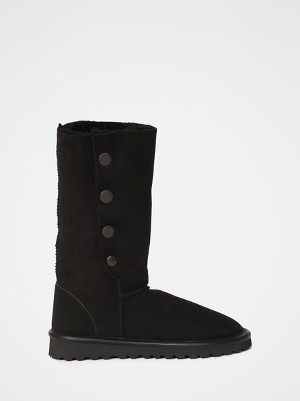 Celtic & Co. Popper Sheepskin Calf Boots, Black, Black