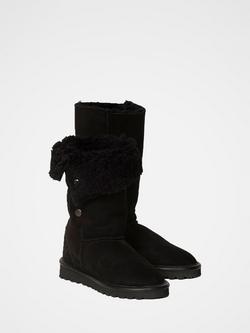 Celtic & Co. Popper Sheepskin Calf Boots, Black - view 2, Black