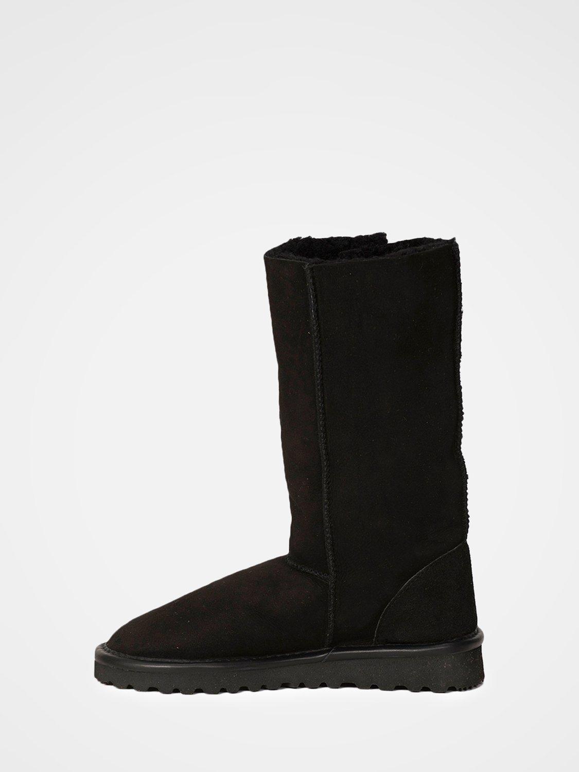 Product image 3 of 4, which shows Celtic & Co. Popper Sheepskin Calf Boots, Black, 3