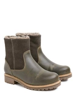 Celtic & Co. Waterproof Lined Ankle Boots, Olive - view 2, Olive