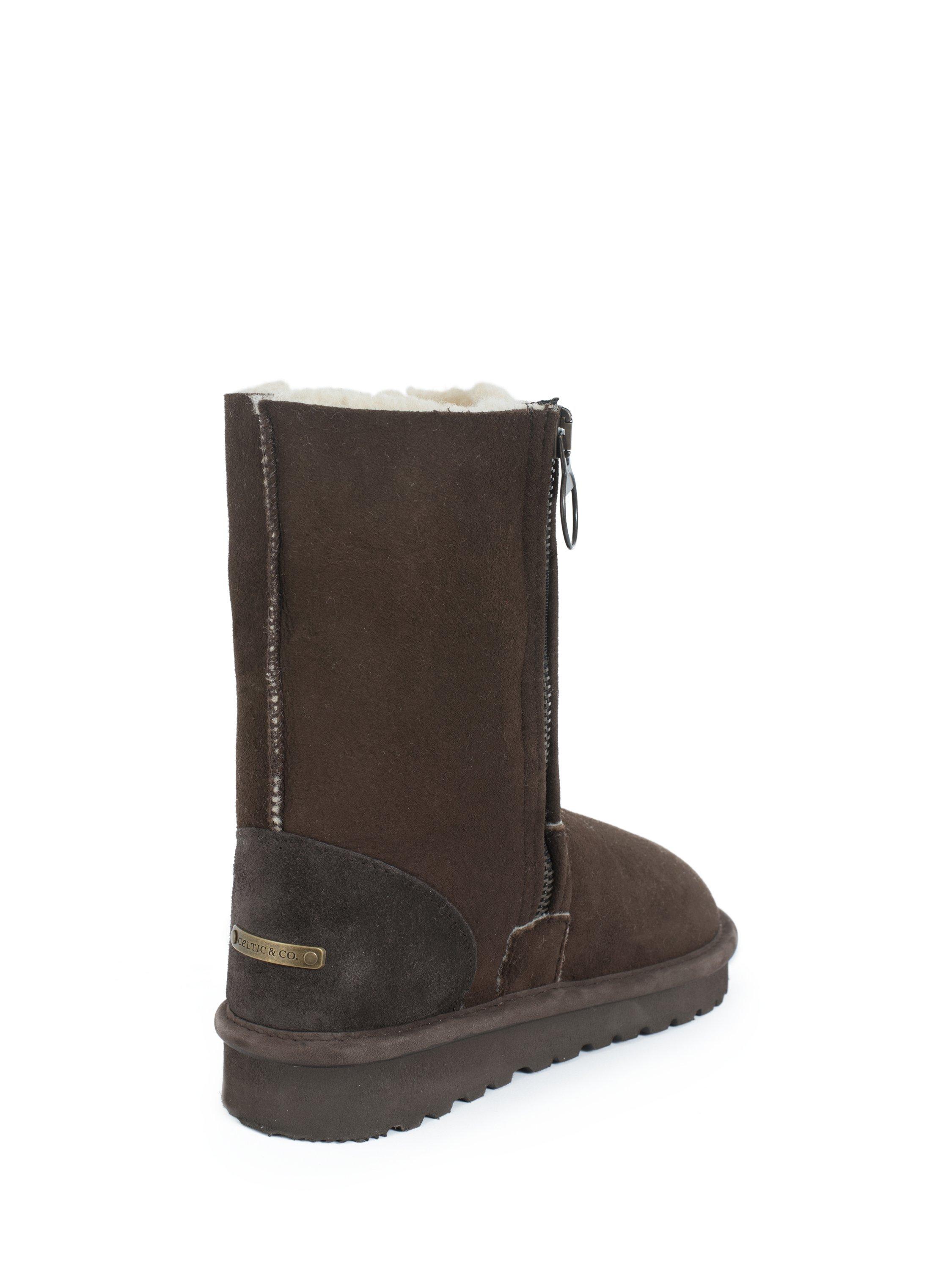 Product image 4 of 4, which shows Celtic & Co. Aviator Sheepskin Boots, Mocca / Cream, 3