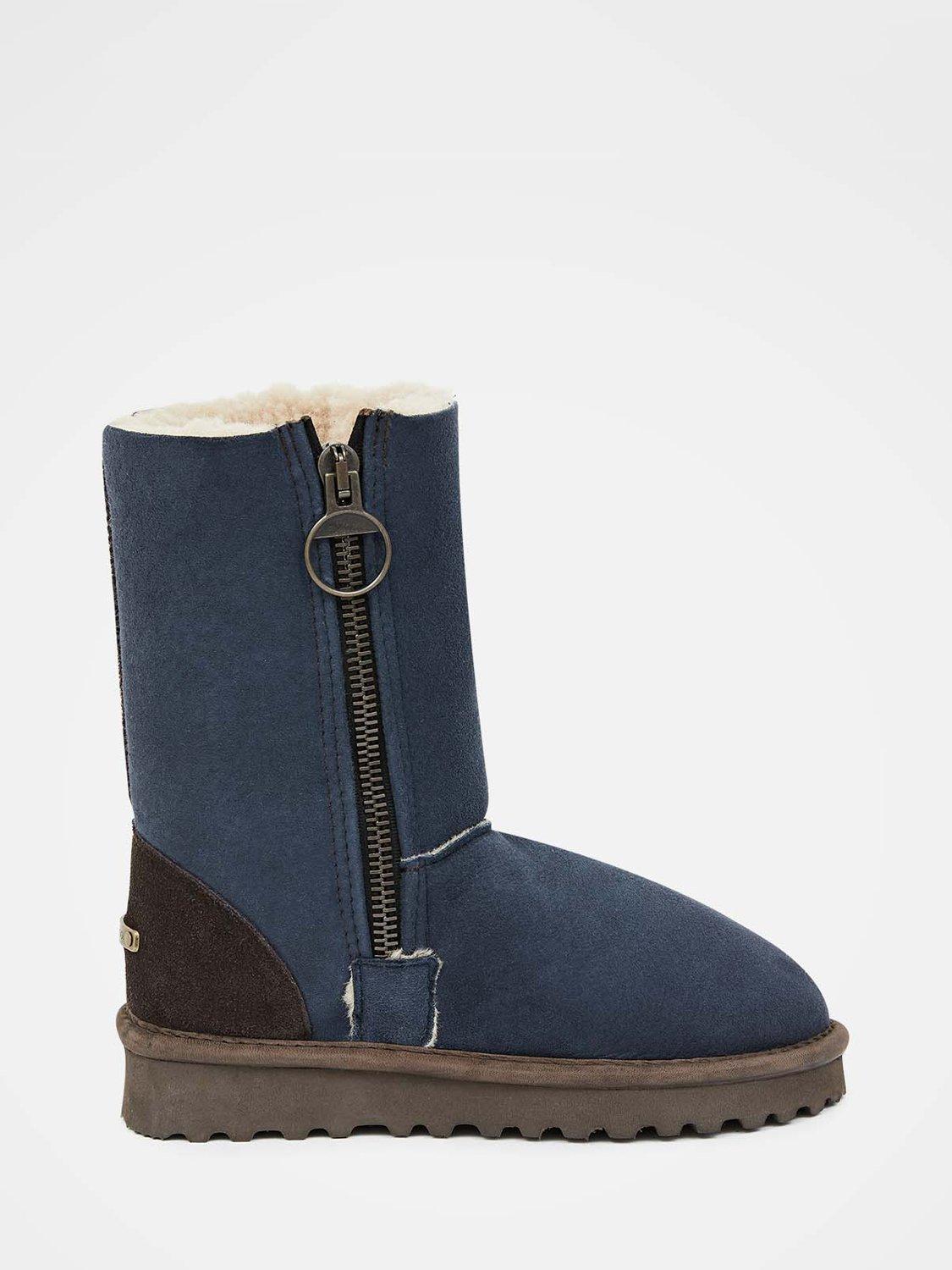 Product image 1 of 6, which shows Celtic & Co. Aviator Sheepskin Boots, Blue Iris, 3