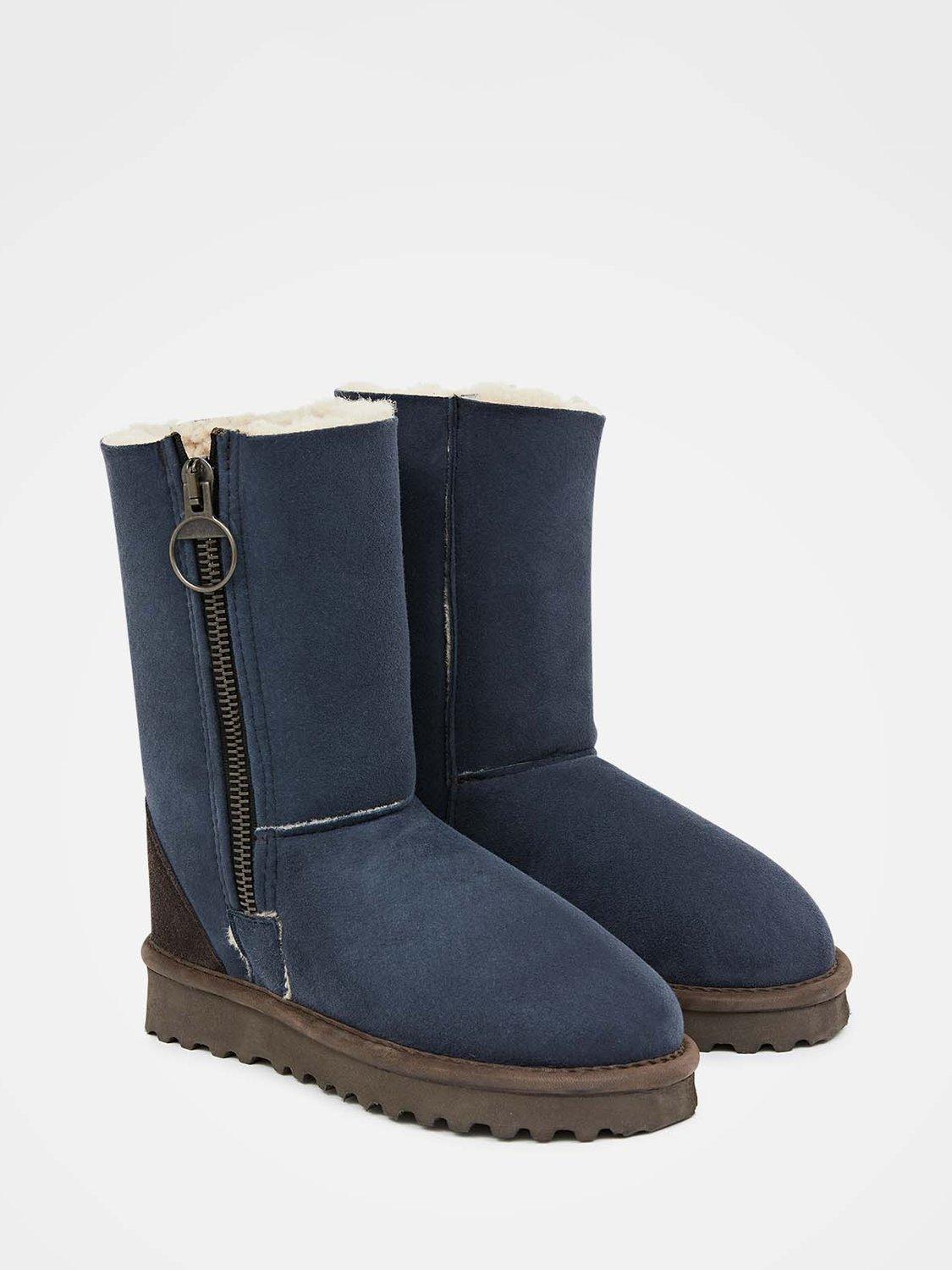 Product image 3 of 6, which shows Celtic & Co. Aviator Sheepskin Boots, Blue Iris, 3