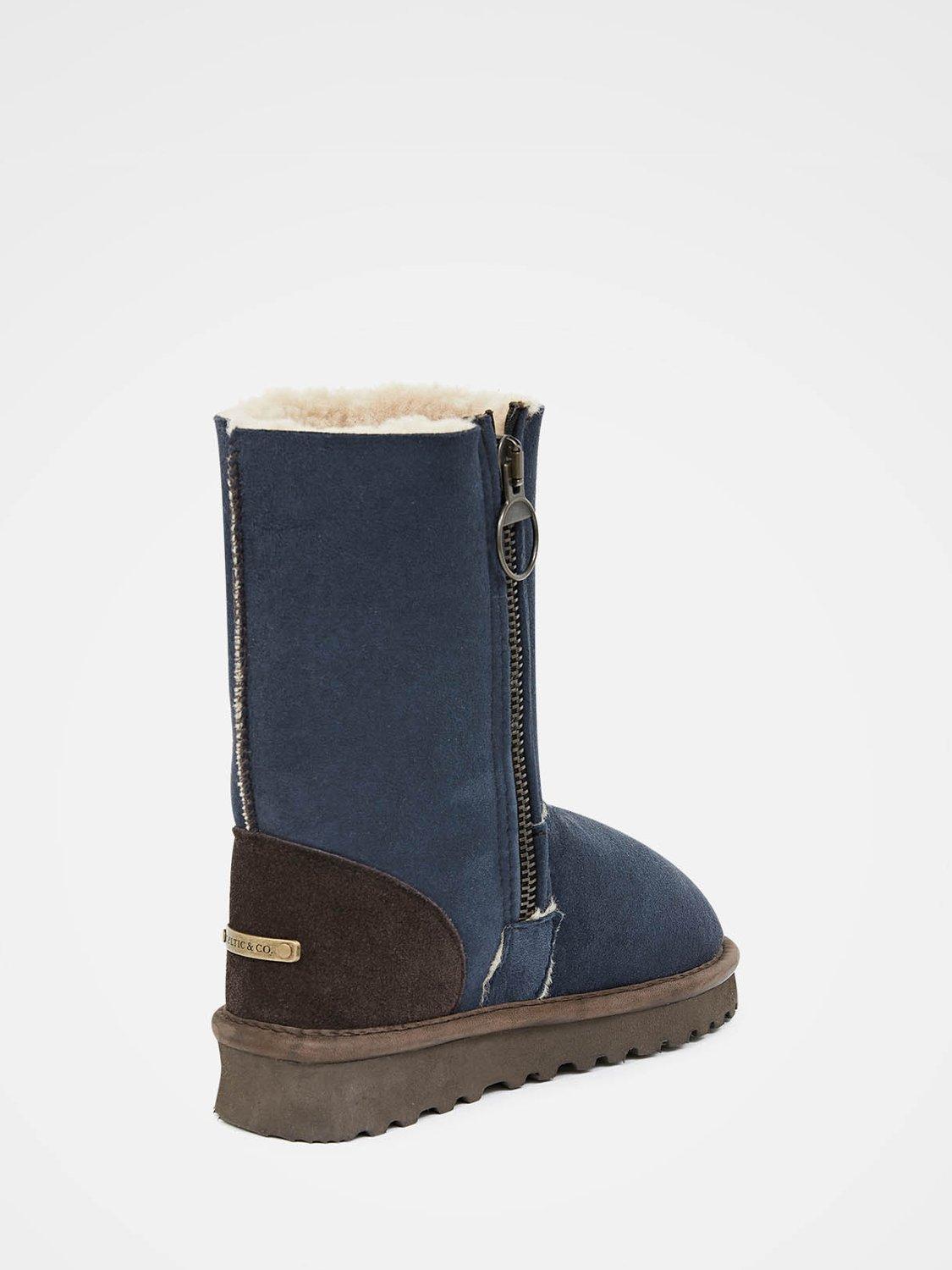 Product image 4 of 6, which shows Celtic & Co. Aviator Sheepskin Boots, Blue Iris, 3