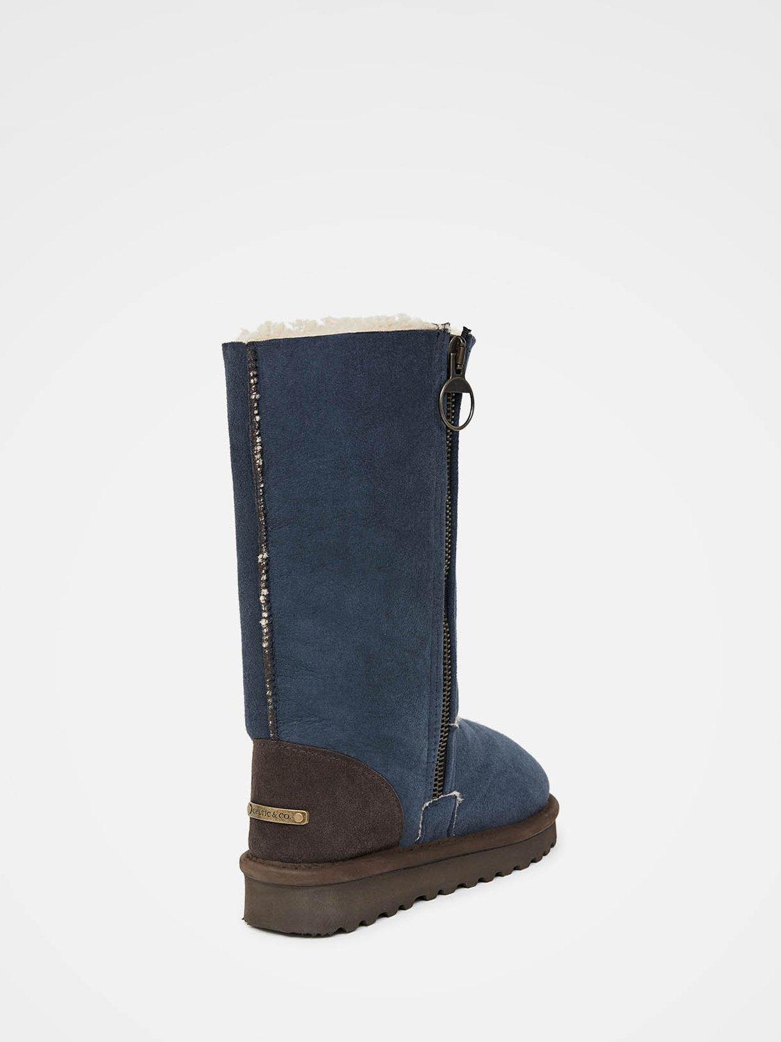 Product image 3 of 6, which shows Celtic & Co. Aviator Calf Sheepskin Boots, Blue Iris, 3