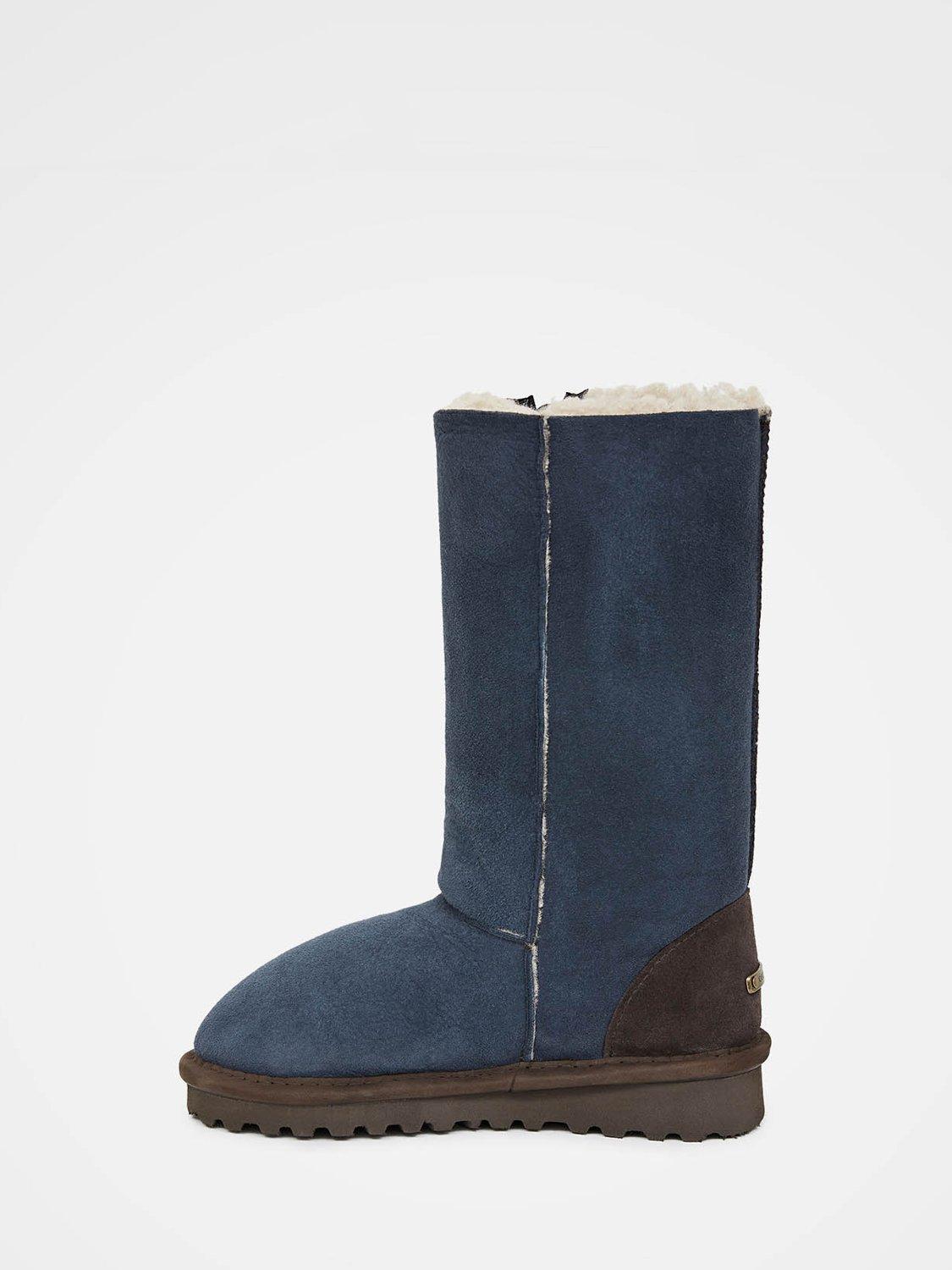 Product image 4 of 6, which shows Celtic & Co. Aviator Calf Sheepskin Boots, Blue Iris, 3