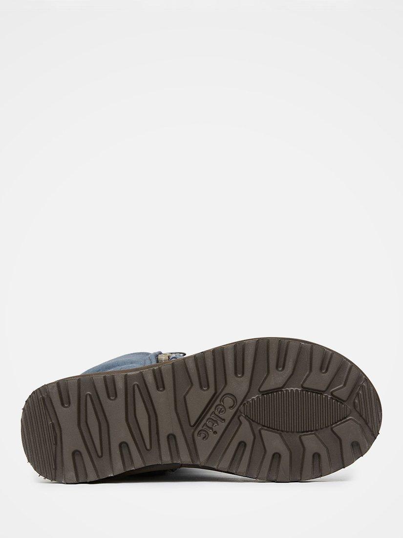 Product image 5 of 6, which shows Celtic & Co. Aviator Calf Sheepskin Boots, Blue Iris, 3