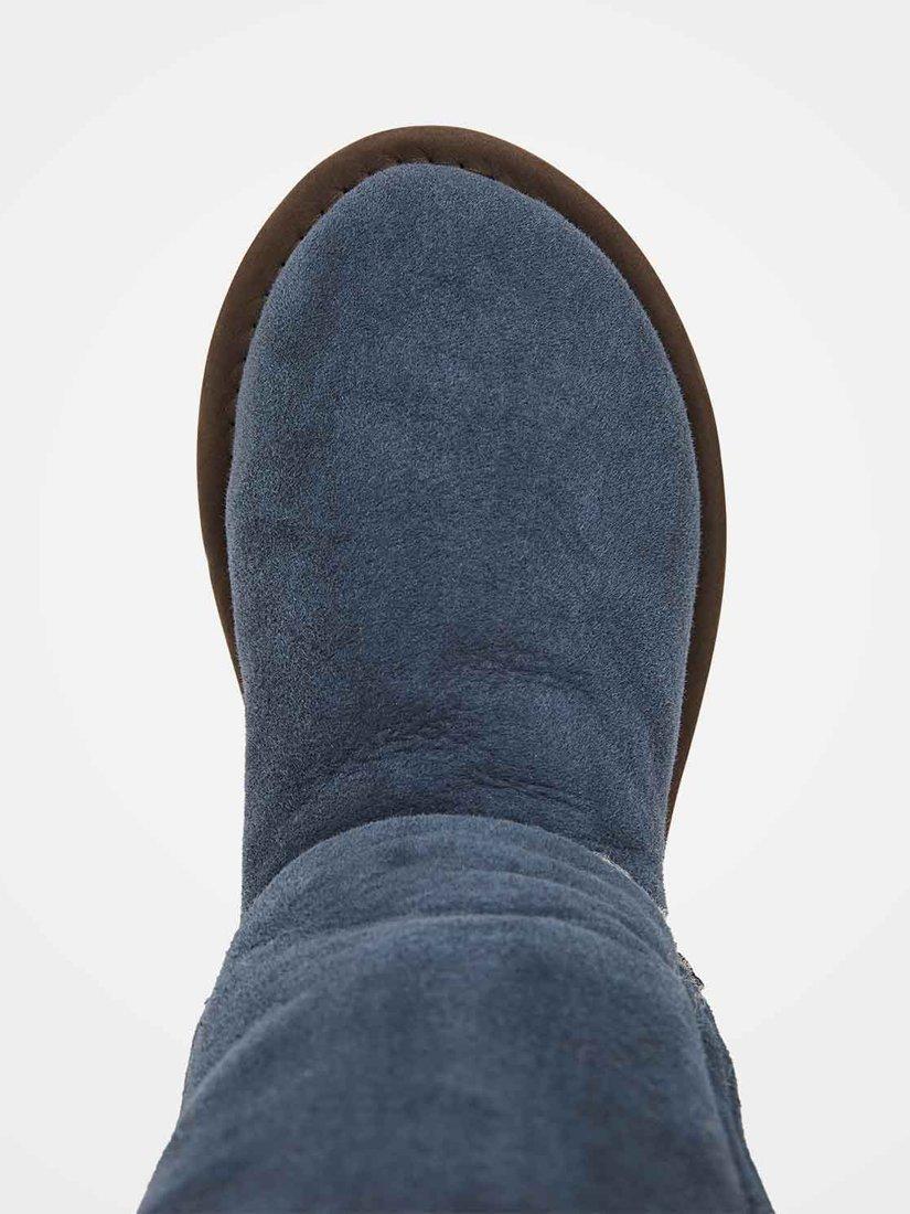Product image 6 of 6, which shows Celtic & Co. Aviator Calf Sheepskin Boots, Blue Iris, 3