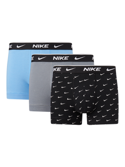 Nike Cotton Stretch Trunks, Pack of 3, Blue/Grey/Multi, Blue/Grey/Multi