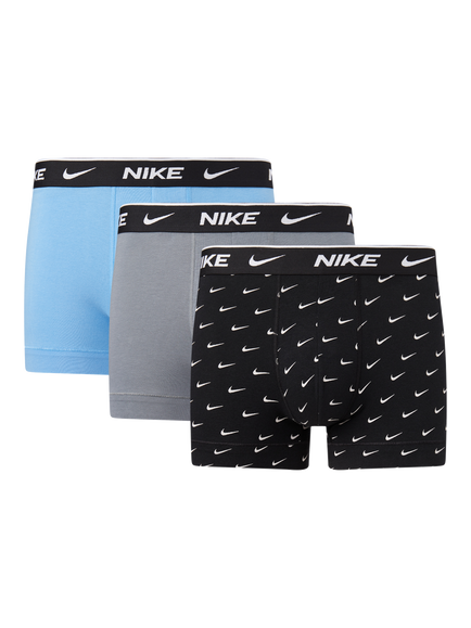 Nike Cotton Stretch Trunks, Pack of 3, Blue/Grey/Multi, Blue/Grey/Multi