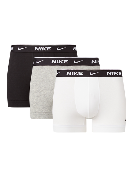 Nike Cotton Stretch Trunks, Pack of 3, White/Grey/Black