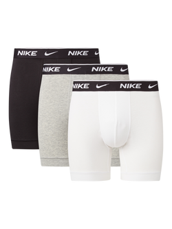 Nike Cotton Stretch Boxers, Pack of 3, White/Grey/Black