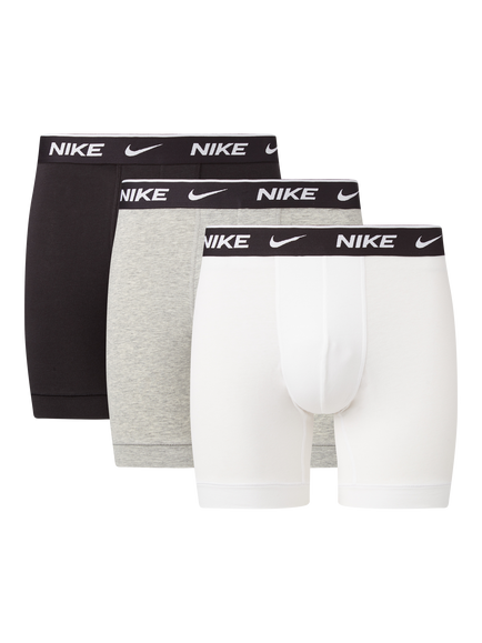 Nike Cotton Stretch Boxers, Pack of 3, White/Grey/Black