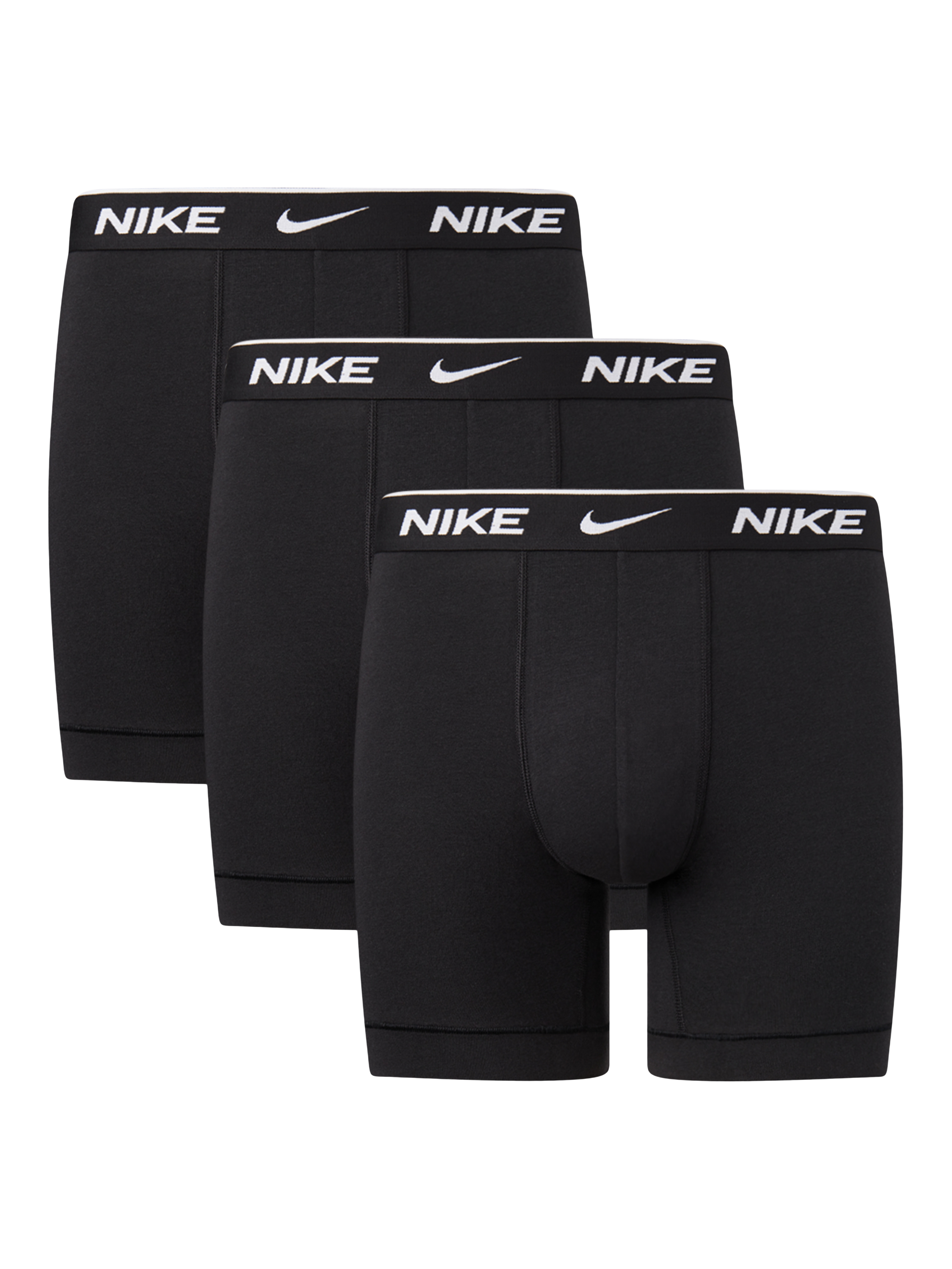 Product image 1 of 1, which shows Nike Cotton Stretch Boxers, Pack of 3, Black, XS