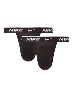 Nike Cotton Stretch Jock Strap, Pack of 3, Black, Black