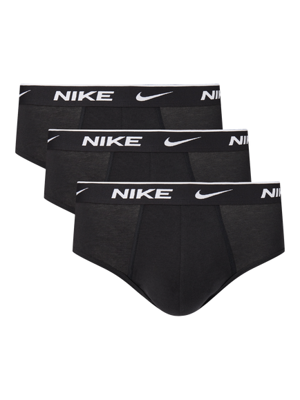 Nike Cotton Stretch Hip Briefs, Pack of 3, Black, Black