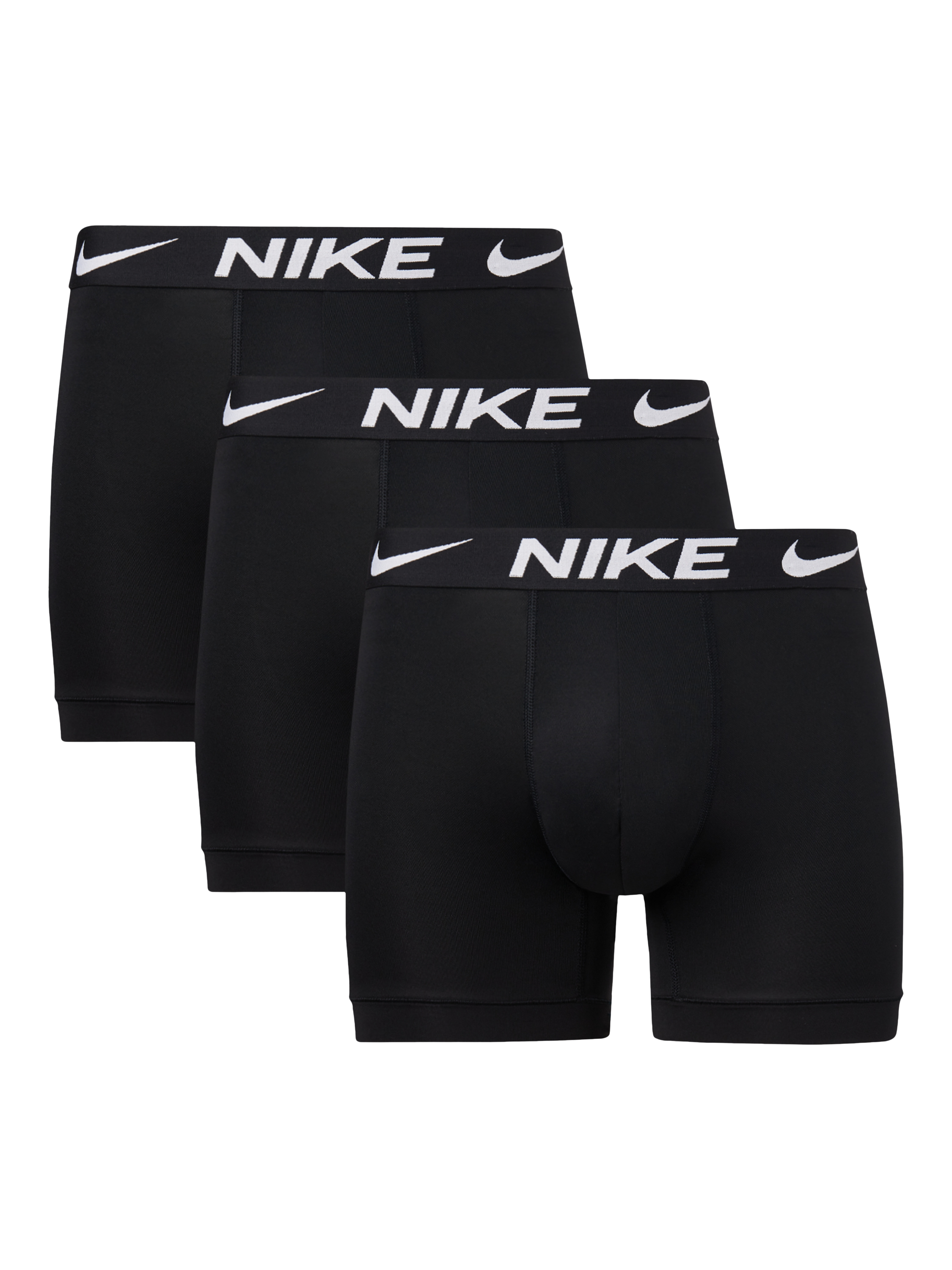 Product image 1 of 1, which shows Nike Essential Microfibre Boxers, Pack of 3, Black, XS